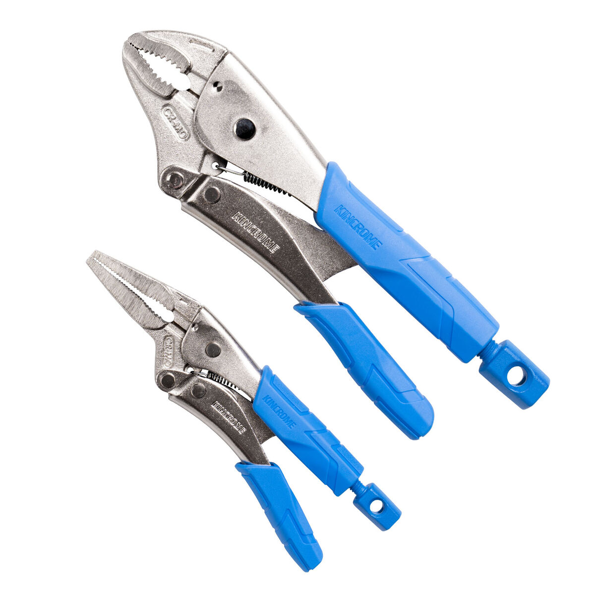 Kincrome 2pce Soft Grip Locking Plier Set - 180mm Long Nose & 250mm Curved Jaw