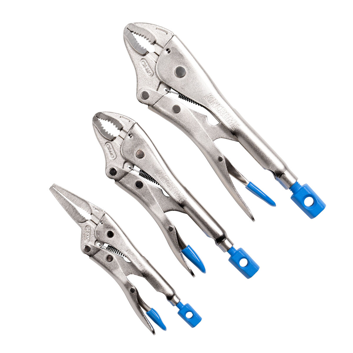 Kincrome 3pce Long Nose & Curved Jaw Locking Plier Set