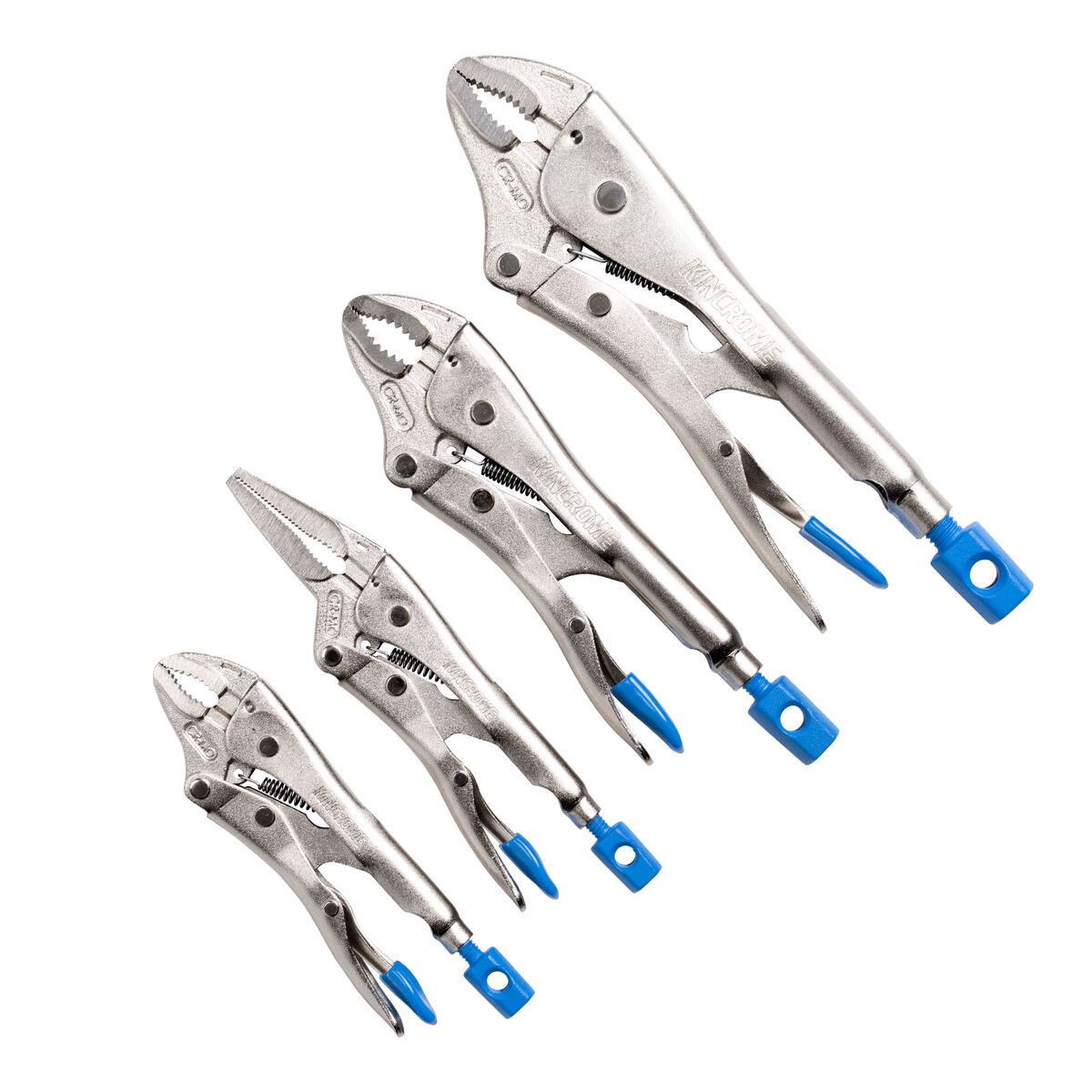 Kincrome 4pce Long Nose & Curved Jaw Locking Plier Set