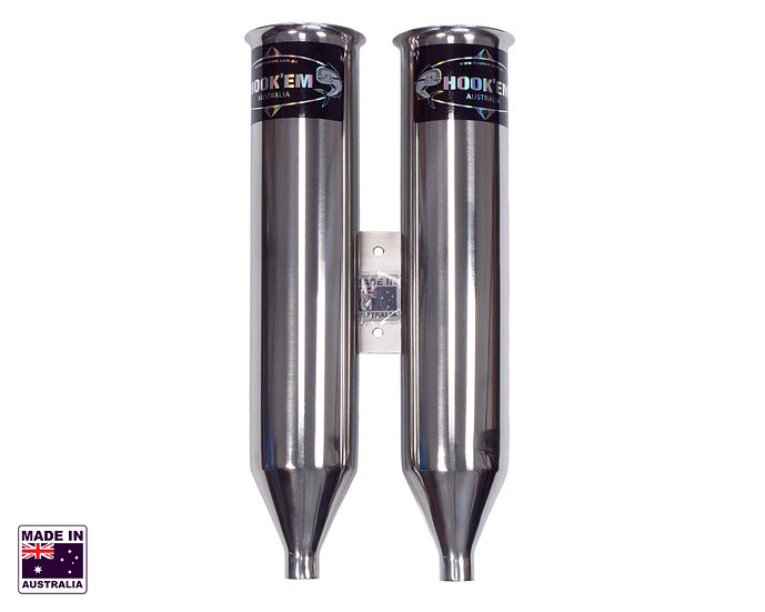 Hookem Double Live Bait Tube - 3" (75mm) Flared - 1/2" Double Water Supply - Straight