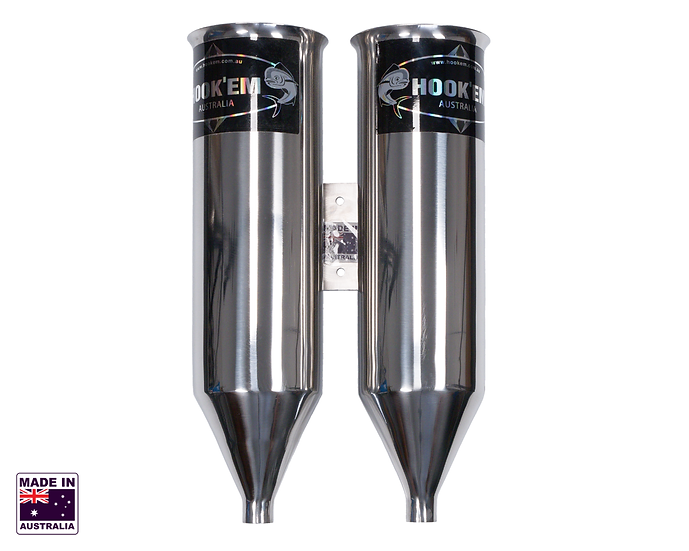 Hookem Double Live Bait Tube - 4" (100mm) Flared - 1/2" Double Water Supply - Straight