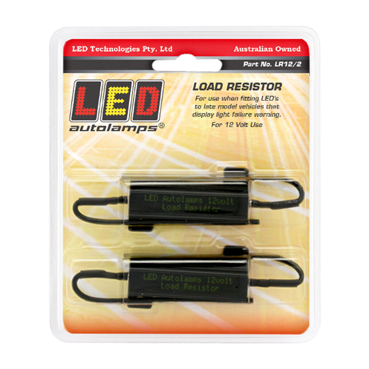 LED Autolamps LR12/2 Twin Pack Load Resistor 12V Blister Pack