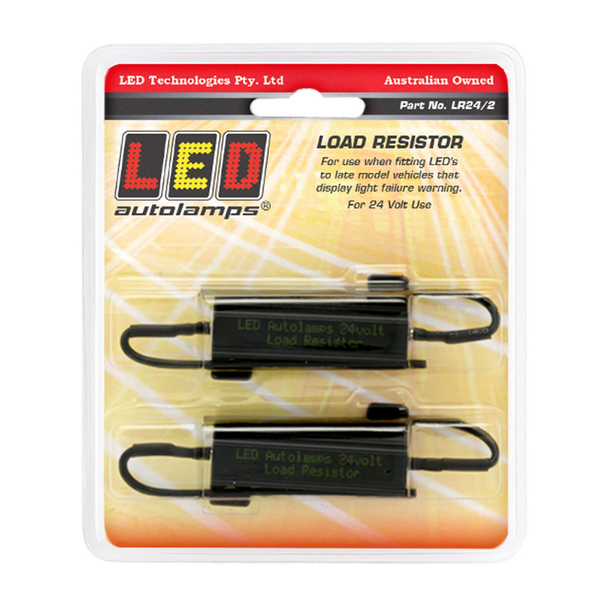 LED Autolamps LR24/2 Twin Pack Load Resistor 24V Blister Pack
