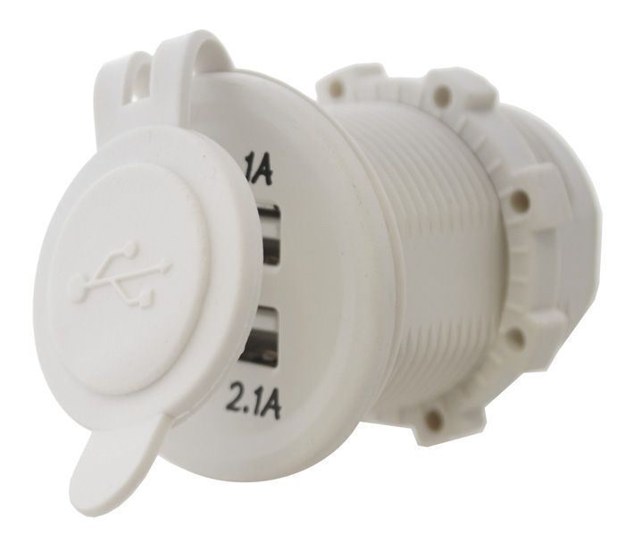 White Usb Socket With Cover