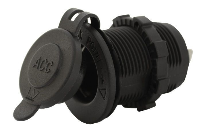 Flush Mount Dc Socket Black With Cover No Backlight Rating 20A 12V 10A 24V