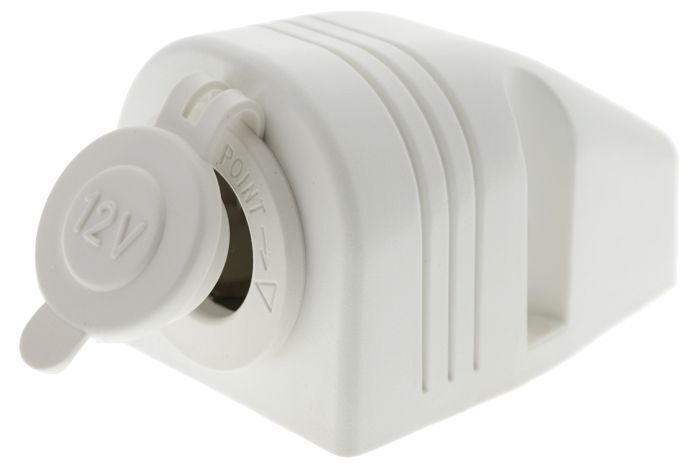 White Surface Mount Cigarette Socket With Cover