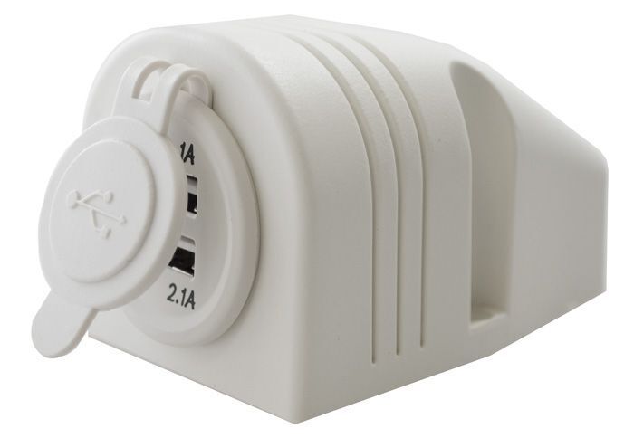 White Surface Mount Usb Socket With Cover