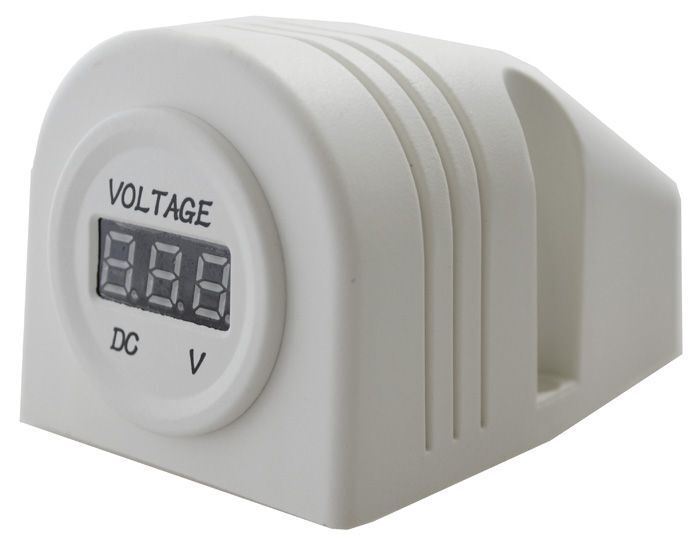 White Surface Mount Voltmeter