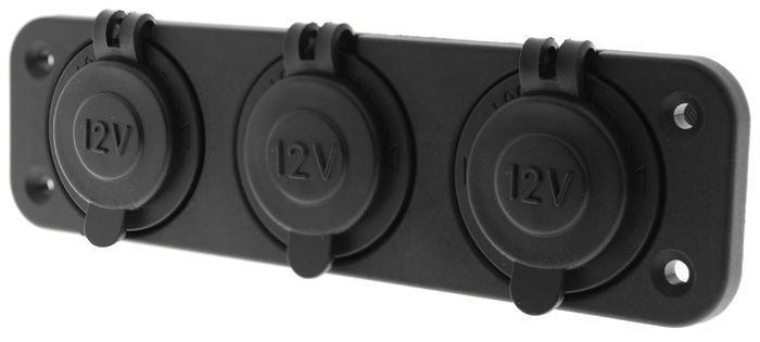 3 Way Flush Mount Socket With 3 X Cigarette Sockets
