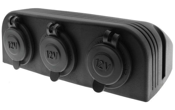 3 Way Surface Mount Socket With 3 X Cigarette Sockets
