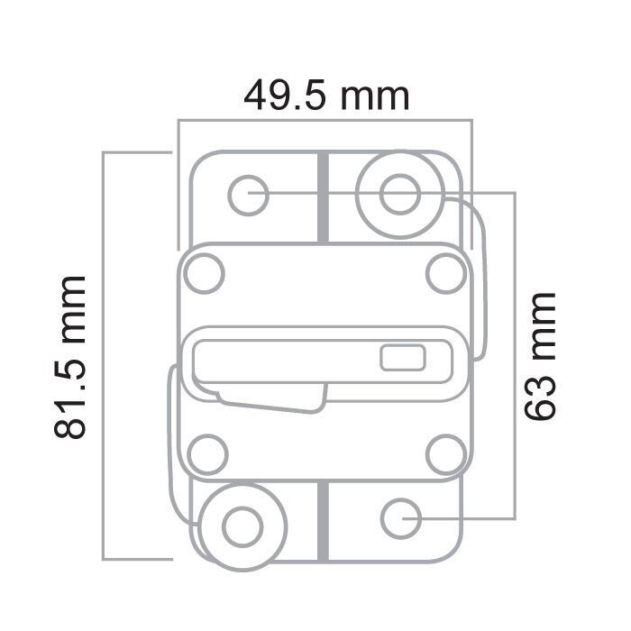 120A 48Vdc H/D Circuit Breaker Surface Mount Manual Reset 3/8In-16 Stud Size Rating Ip67