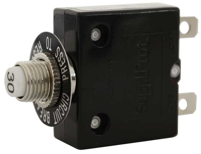 30A Panel Mnt Circuit Breaker 32Vdc Manual Reset