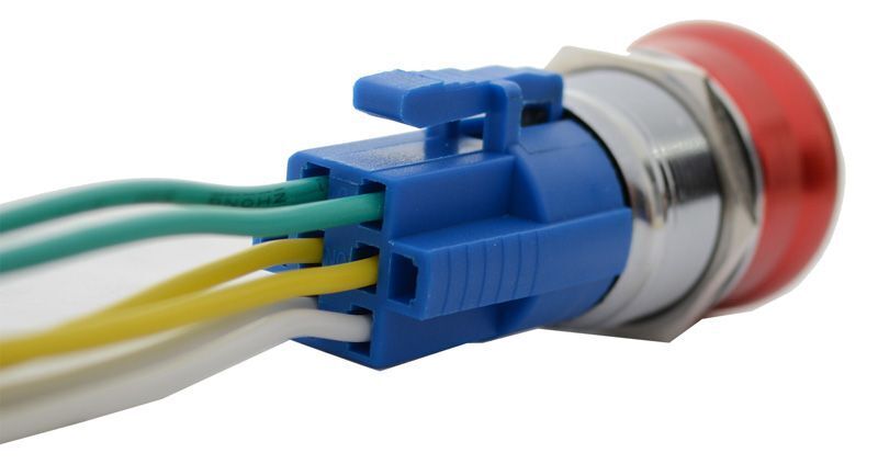 2No/2Nc Panel Mnt Metal E-Stop Pre-Wired 150Mm Twist To Reset 28Mm M/Head 22Mm Hole Dia.