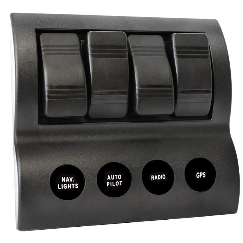 4 Way Led Switch Panel With Fuse Protection 40 Piece Symbol Set