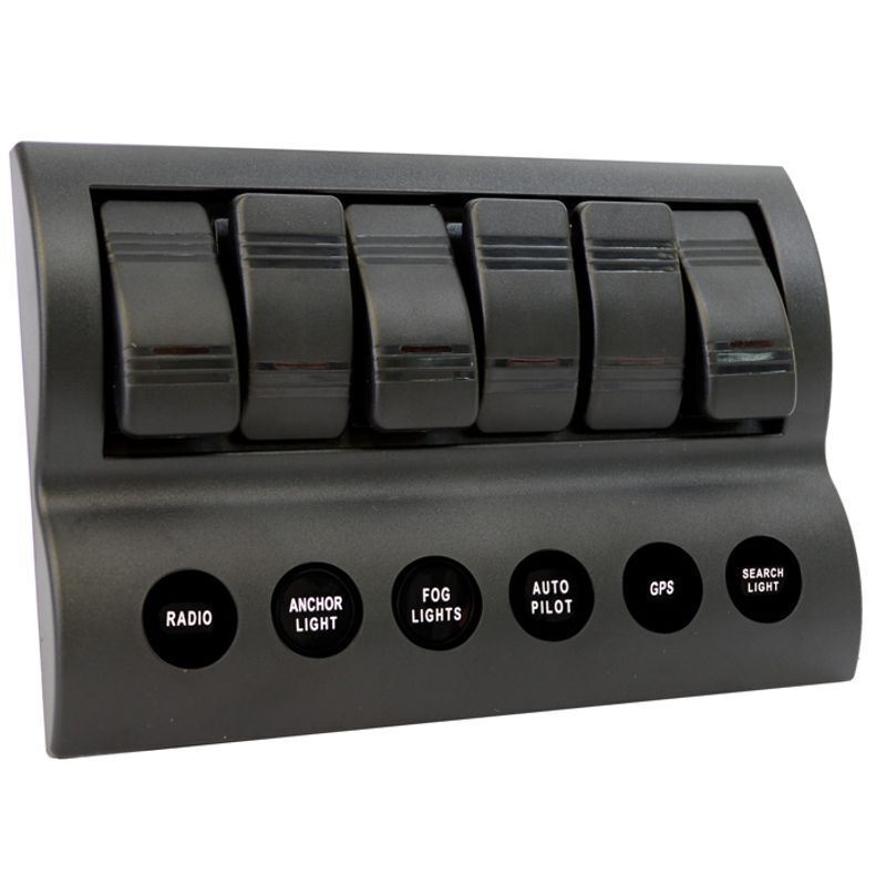 6 Way Led Switch Panel With Fuse Protection 40 Piece Symbol Set