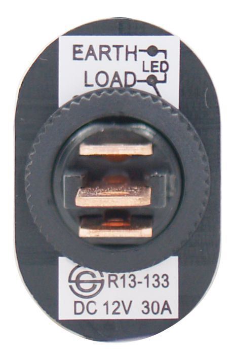 12V/30A Amb Led Rocker Switch Off/On Spst Oval Shape Black Actuator Amber Led