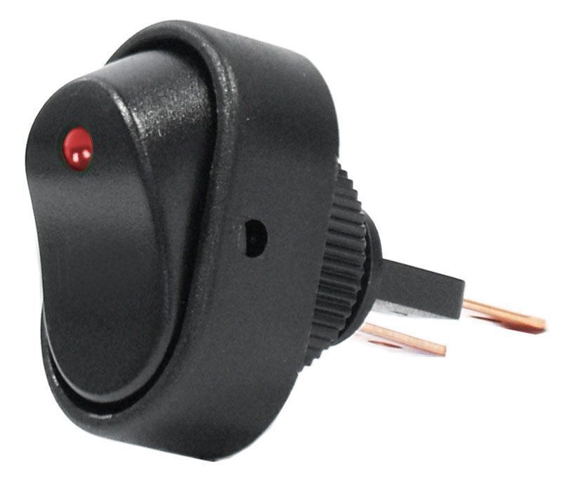 12V/30A Red Led Rocker Switch Off/On Spst Oval Shape Black Actuator
