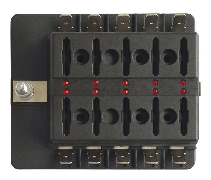 32Vdc 10 Way Ats Fuse Block Clear Cover 85 X 100Mm Fuse Blown: Red Led On  Outback Equipment