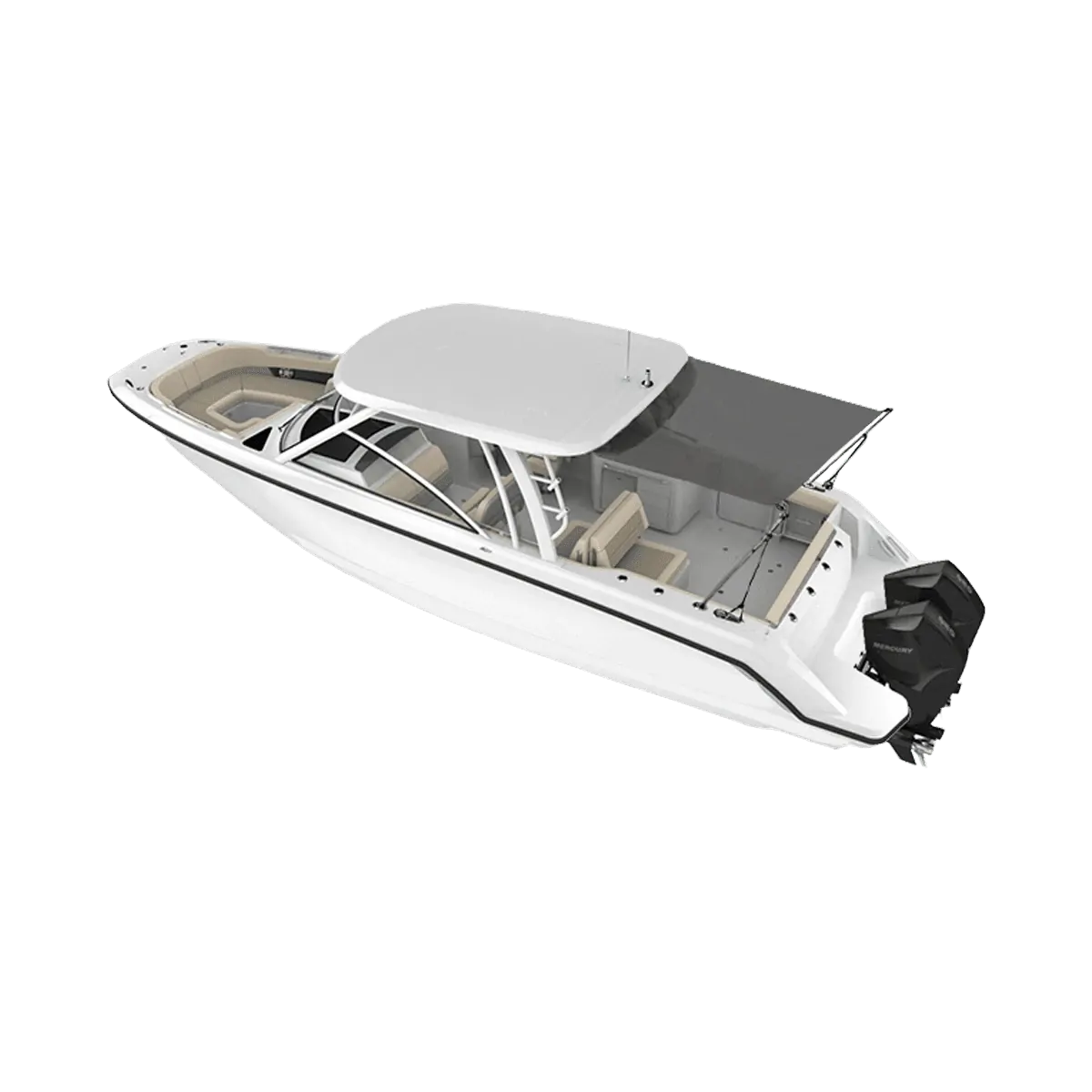 Oceansouth Stern Shade Kit 2.9m x 2.0m (8.5Ft x 6.5Ft) Grey
