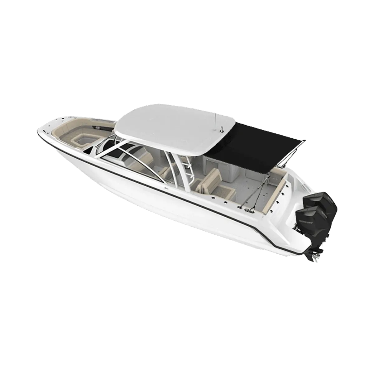 Oceansouth Stern Shade Kit 2.6m x 2.3m (8.5Ft x 7.5Ft) Black