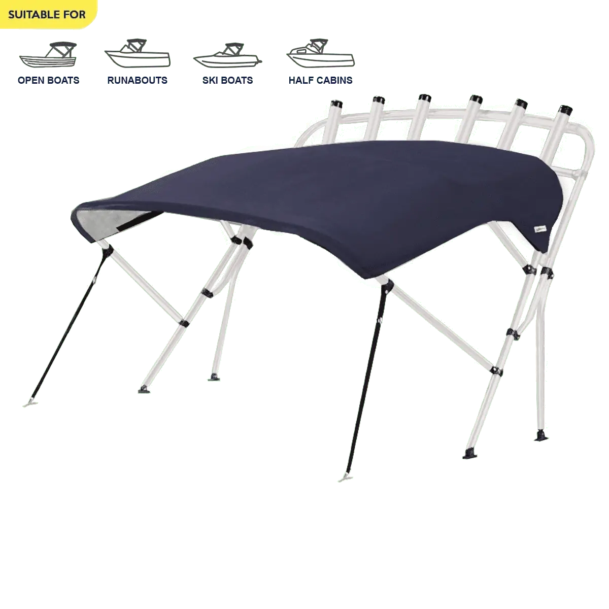 Oceansouth 3 Bow Whitewater Pro Bimini 1.9 - 2.1M Blue + Rocket Launcher