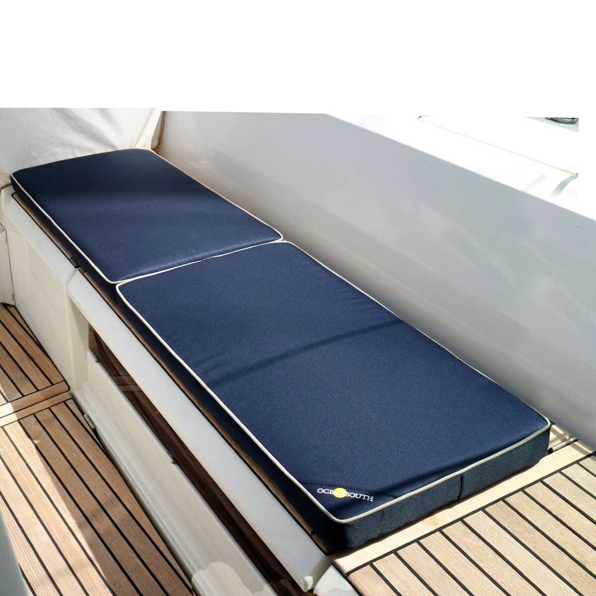 Oceansouth Boat Bench Cushions 370mm x 1800mm Polyester Fabric - Blue