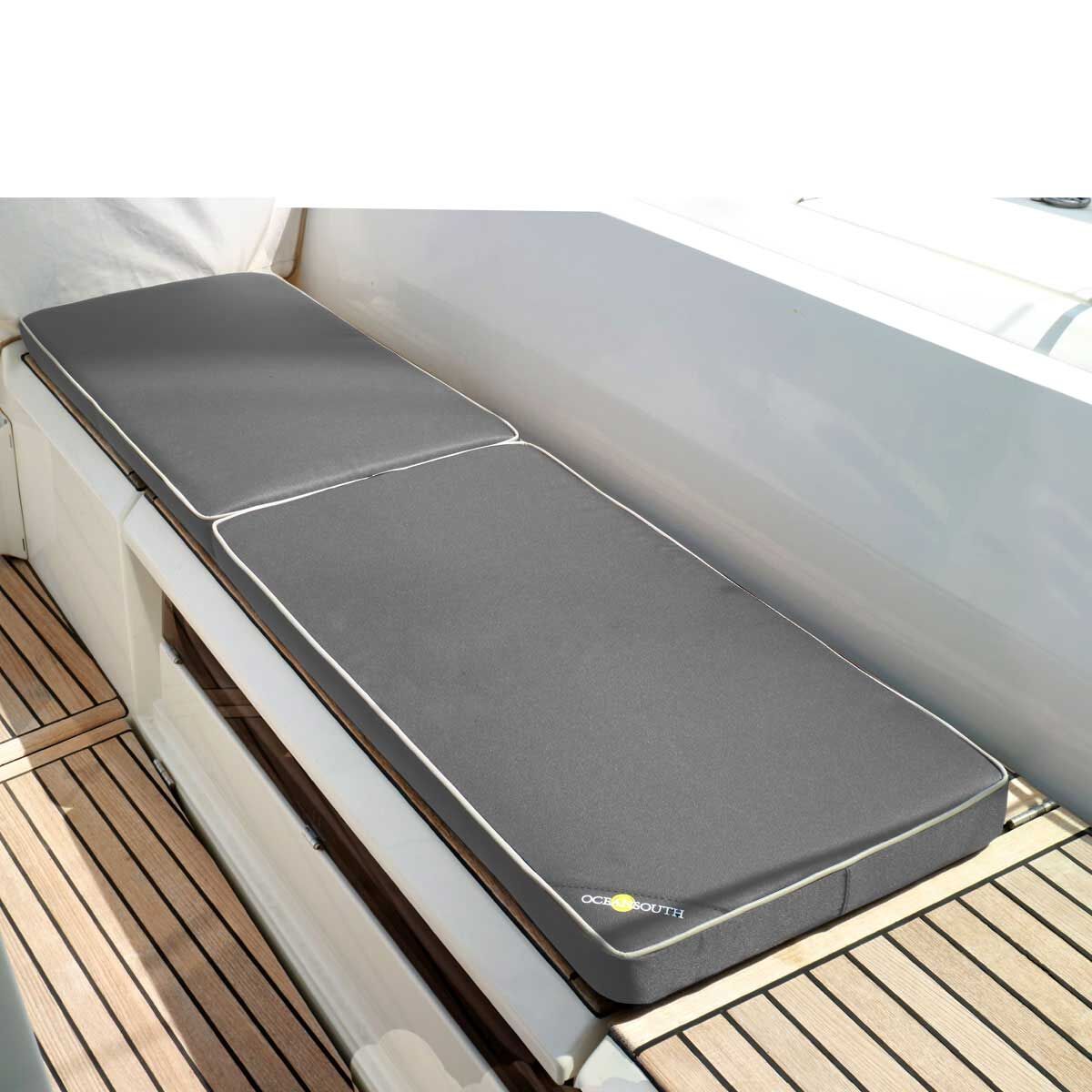 Oceansouth Boat Bench Cushions 370mm x 1800mm Polyester Fabric - Grey