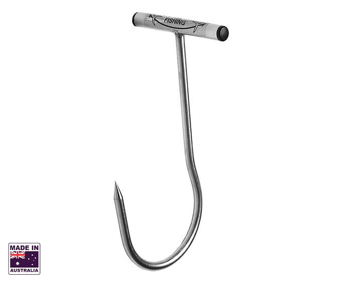 Hookem Meat Hook - 10 X 125mm - T Style Handle - Stainless Steel