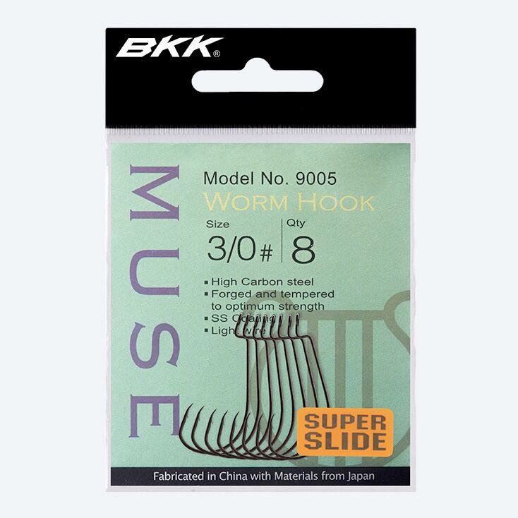 BKK Muse Worm Hook - 1/0 - 9 Per Pack