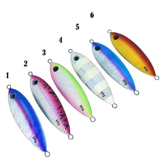 Slow Pitch Jig 80grm Silver/Red - Flapper (2)