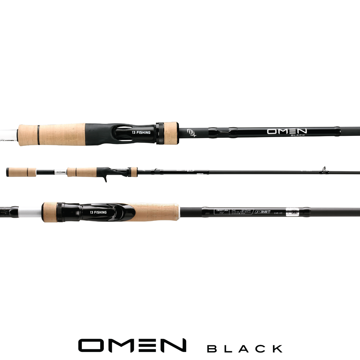 13 Fishing Omen Black 7'8 XH 15-25lb Baitcaster Rod - Butt Join