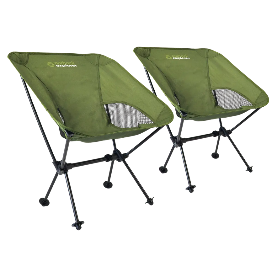 Outback Explorer Compact Hiking Chair - Green Twin Pack