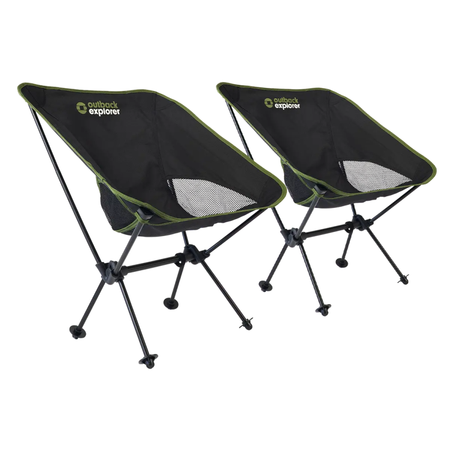 Outback Explorer Compact Hiking Chair - Black Twin Pack