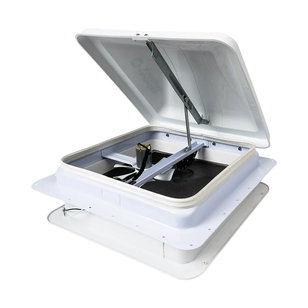 Outback Explorer Roof Vent with 12v fan - 14"x 14" Jensen style