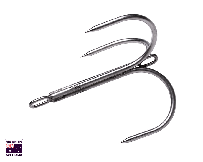 Hookem 5" Pier Gaff - Treble Hook - 10 X 125mm Hooks - Stainless Steel