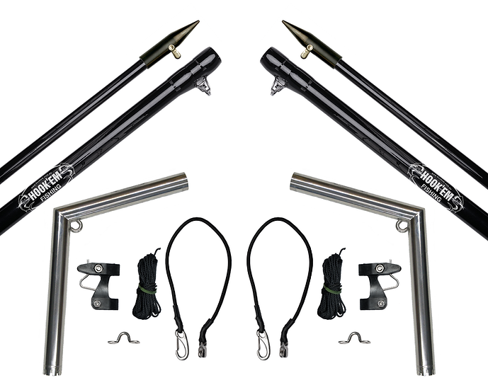 Hookem Pole & Adjustable Snout Set - 2 X 13.1FT Telescopic Carbon Fibre Poles