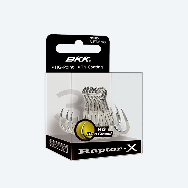 BKK Raptor-X Treble Hooks - #4 - 8 Per Pack