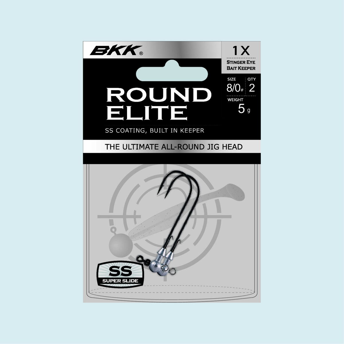BKK Round Head Elite Stinger Jighead - 8/0 - 5g - 2 Per Pack