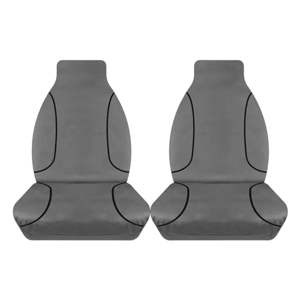 Tuff Terrain Canvas Grey Seat Covers to Suit Toyota Hilux Workmate SR Single Cab Bucket & 3/4 Seats 05/05-06/15 FRONT