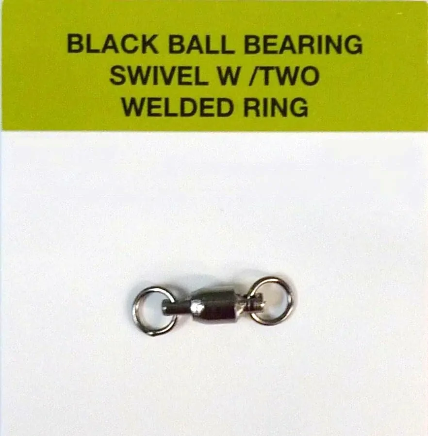 Seahorse Black Ball Bearing Swivel - Welded Ring Size 03