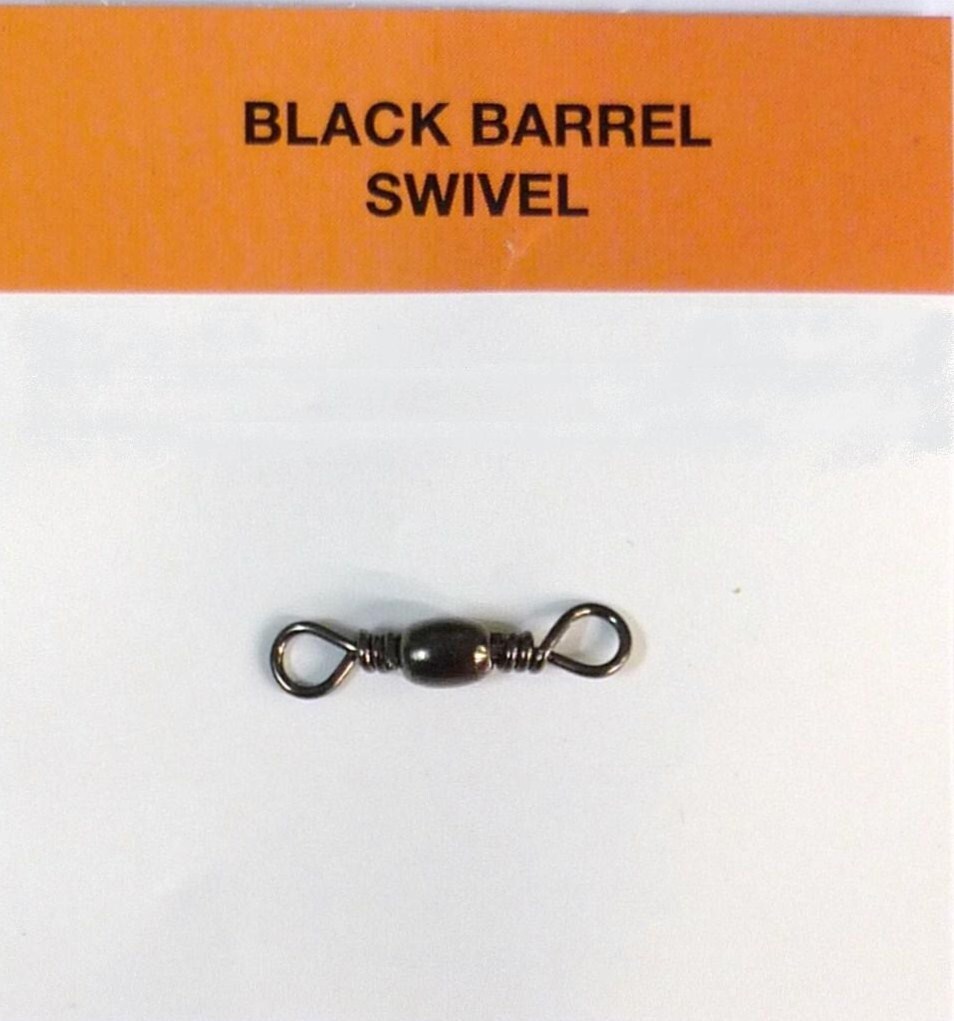 Seahorse Black Barrel Swivel Size #8