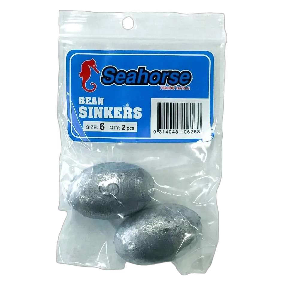 Seahorse #6 PP Small Bean Sinkers - 2pc Bag
