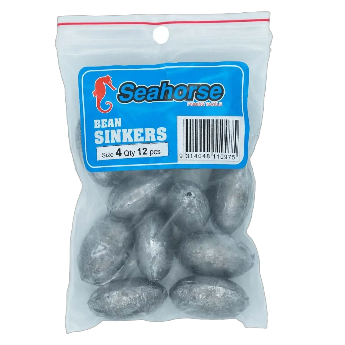 Seahorse #4 Large Bean Sinkers - 12pc Bag