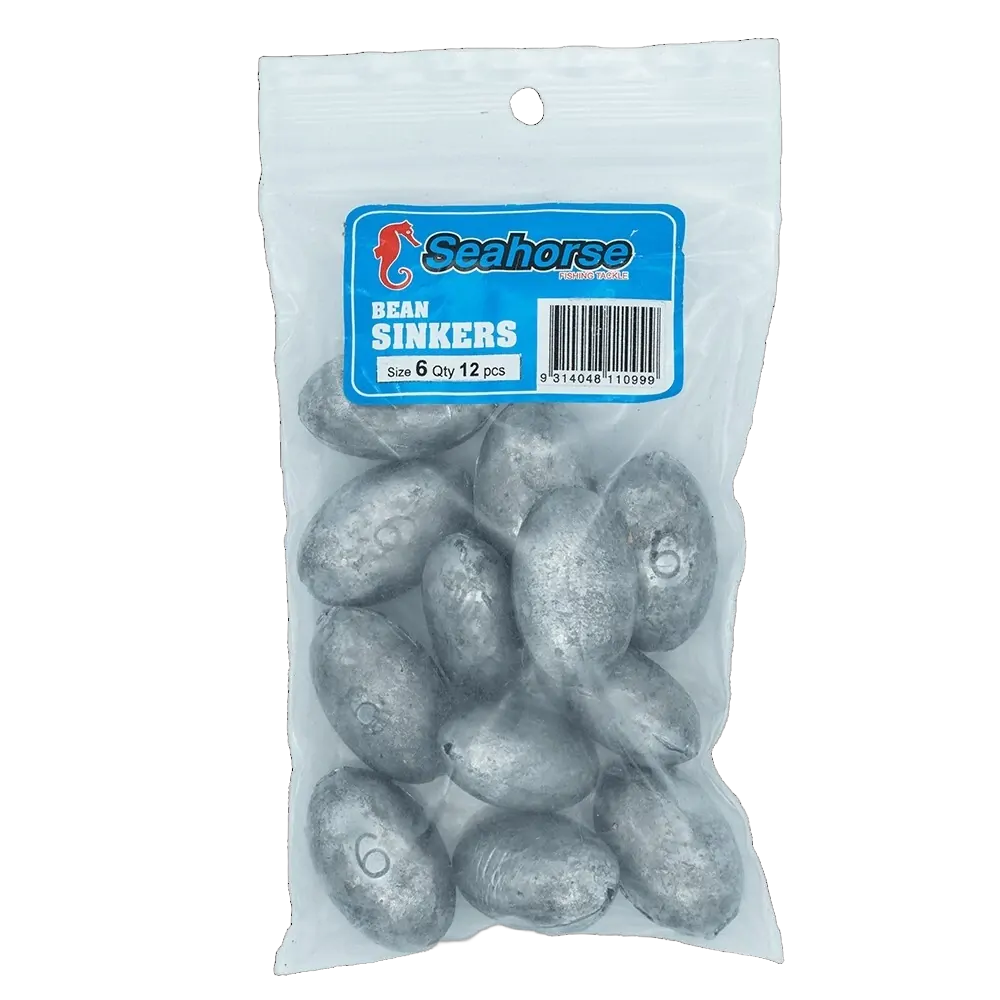 Seahorse #6 Large Bean Sinkers - 12pc Bag