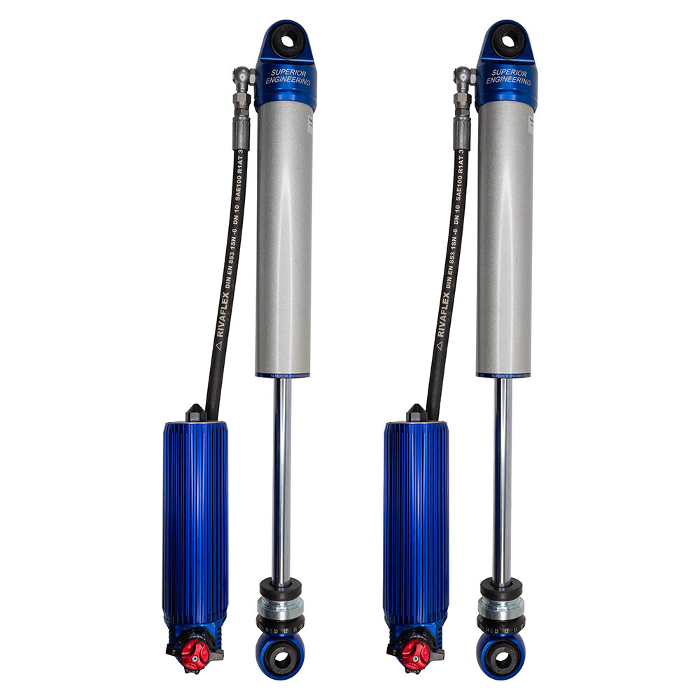 Superior Engineering 3 Way Adjustable 2.5 Monotube Remote Reservoir Shock Kit 2 Inch (50mm) Lift Rear to suit Toyota Landcruiser 76/78/79 Series