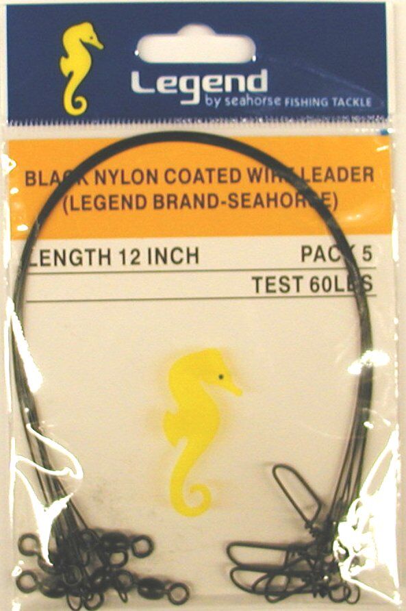 Seahorse Tackle Trace Black 12"X60 Coastlock Snap