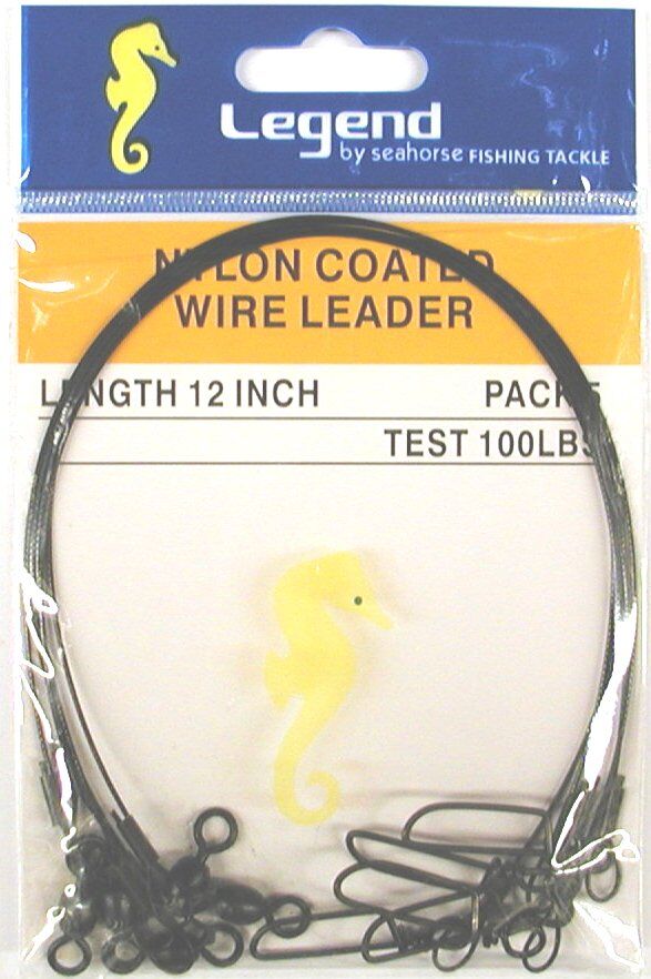 Seahorse Tackle Trace Black 12"X100 Coastlock Snap