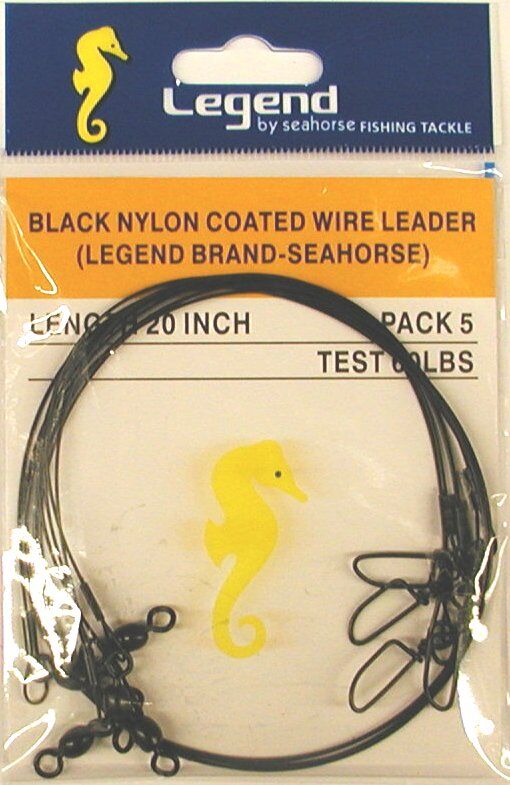 Seahorse Tackle Trace Black 20"X60 Coastlock Snap