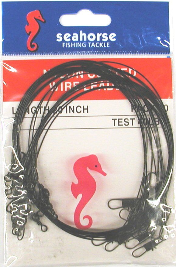 Seahorse Tackle Trace Black 20"X40Lb Nylon Coat