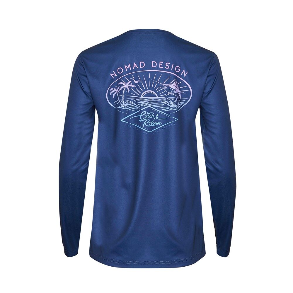 Nomad Design Tech Shirt Womens Catch & Release - Navy - 18